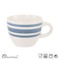 Solid Blue Circel Hand Painting Mug